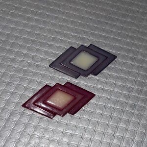 Geometric Purple and Red Brooch Set